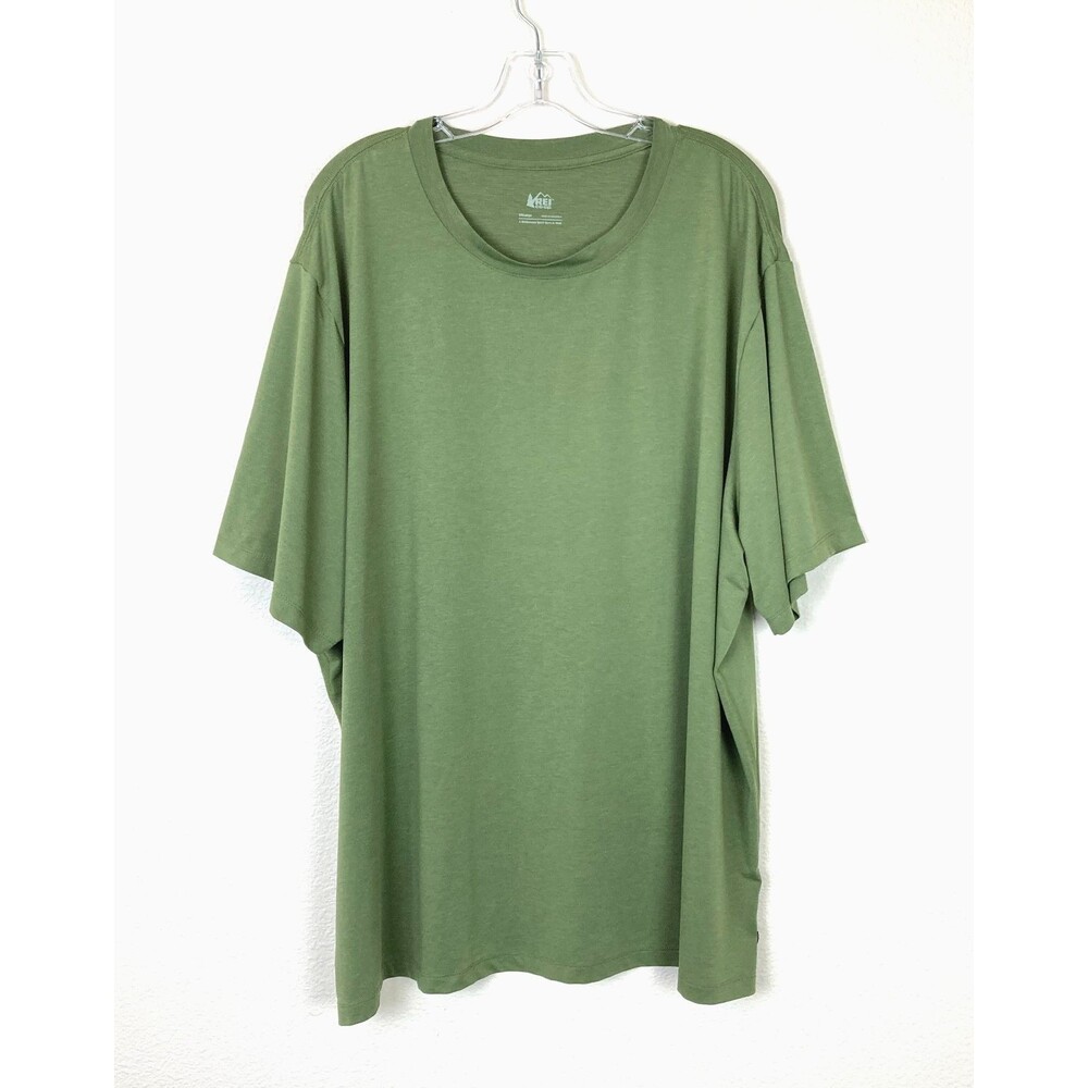 REI Co-op Men's Athletic Tee Shirt Size 3XL Green Stretch Fabric Soft